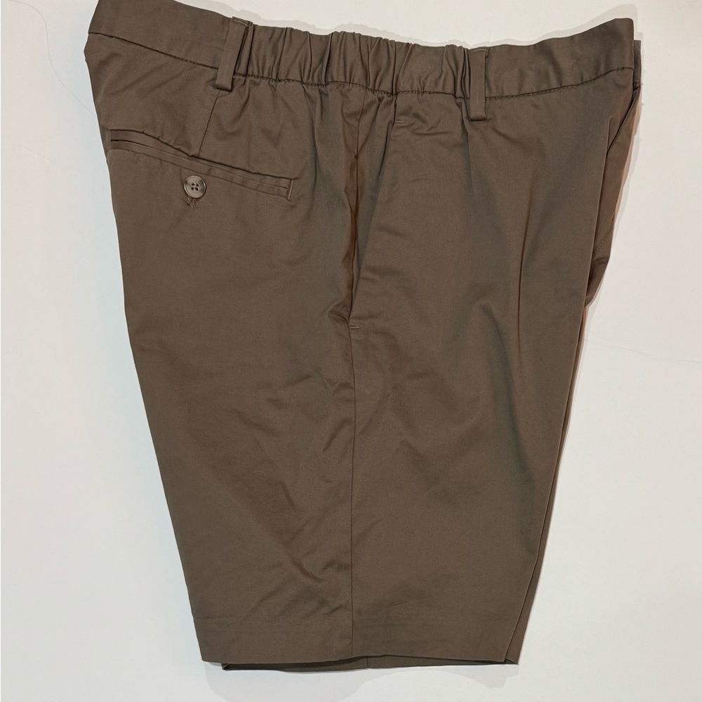 H&M Brown Cotton Stretch Flat Front Men’s Shorts Elastic Waist Casual Size M - Picture 3 of 5